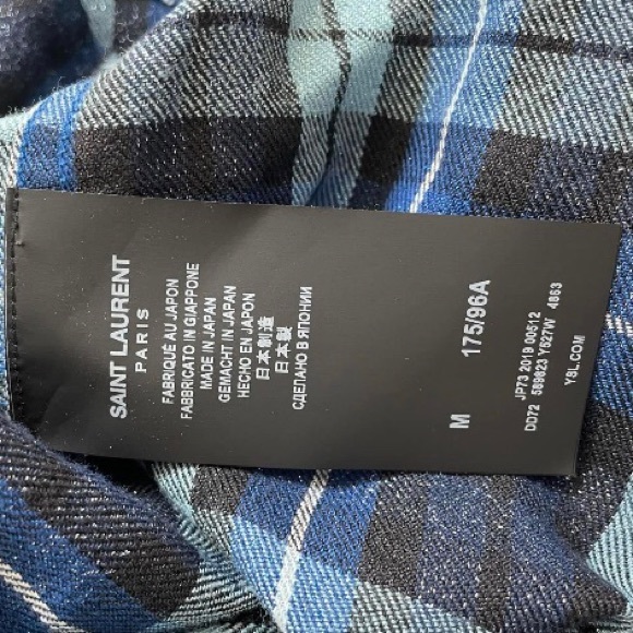 Saint Laurent Blue Paid Glitter Flannel - Picture 5 of 6